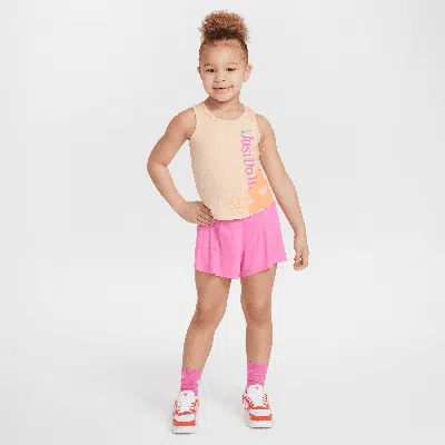 Nike Babies' Dri-fit Toddler Wild Flower 2-piece Tank Top And Mesh Shorts Set In Pink