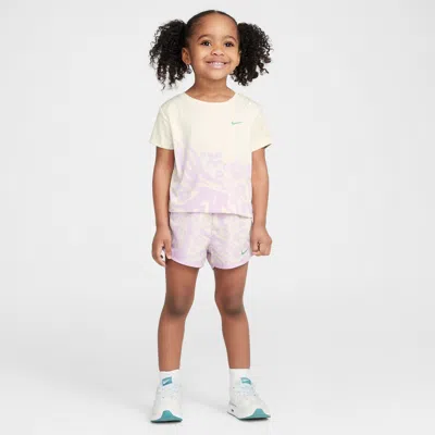 Nike Babies' Dri-fit Toddler Wild Flower 2-piece Tempo Set In White