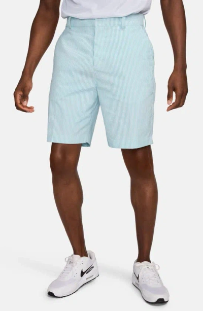 Nike Dri-fit Tour Seersucker Golf Shorts In Glacier Blue/ Pure/ White