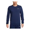 Nike Dri-fit Track Club Fleece Long-sleeve Crew Neck Running Sweatshirt 'midnight Navy' In Blue