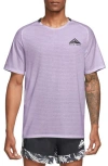 Nike Dri-fit Trail Solar Chase Performance T-shirt In Violet Mist/black