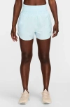 Nike Dri-fit Ultrahigh Waist 3-inch Brief Lined Shorts In Glacier Blue,reflective Silv