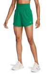 Nike Dri-fit Ultrahigh Waist 3-inch Brief Lined Shorts In Malachite/reflective Silv
