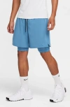 Nike Men's Unlimited Dri-fit 7" 2-in-1 Versatile Shorts In Aegean Storm