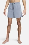 Nike Men's Unlimited Dri-fit 5" Unlined Versatile Shorts In Ashen Slate/black