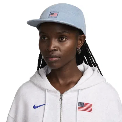 Nike Dri-fit Usa Fly Denim Cap 'team Usa' In Blue