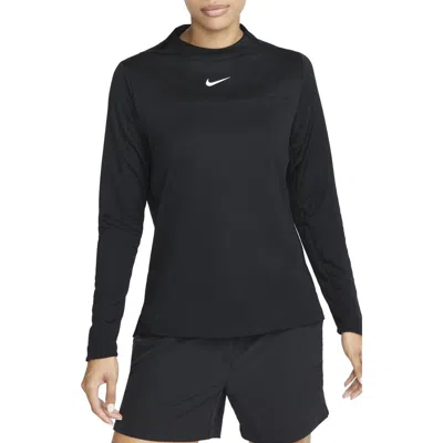 Nike Women's Dri-fit Uv Advantage Mock-neck Golf Top In Black