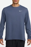 Nike Dri-fit Uv Long-sleeve Running Top In Diffused Blue/reflective Silv