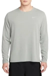 Nike Dri-fit Uv Long-sleeve Running Top In Grey Fog/particle Grey