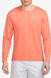 Nike Dri-fit Uv Long-sleeve Running Top In Light Wild Mango/reflective