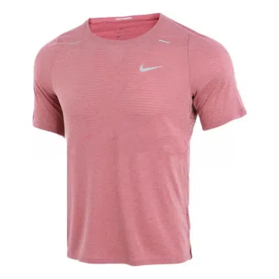 Nike Dri-fit Uv Miler Short-sleeve Running Shirt 'pink'