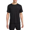 Nike Men's Miler Dri-fit Uv Short-sleeve Running Top In Black/reflective Silv