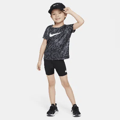Nike Babies' Dri-fit Veneer Toddler Bike Shorts Set In Black
