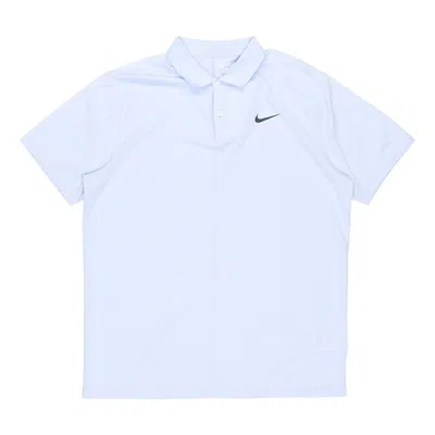 Nike Dri-fit Victory Logo Quick Dry Breathable Sports Short Sleeve Polo Shirt Light Blue