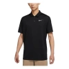 Nike Dri-fit Victory Solid Color Logo Printing Quick Dry Breathable Short Sleeve Polo Shirt Black In Black
