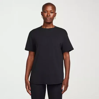 Nike Dri-fit Womens Crew Neck Short Sleeve Quick Dry Active T-shirt In Black