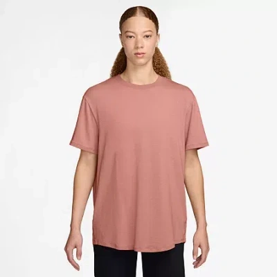 Nike Dri-fit Womens Crew Neck Short Sleeve Quick Dry Active T-shirt In Pink