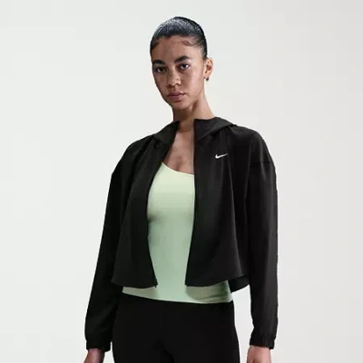 Nike Dri-fit Womens Hooded Lightweight Windbreaker In Black