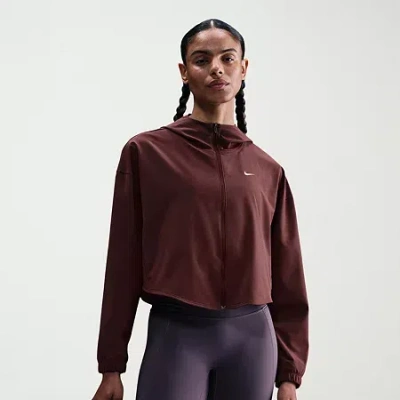 Nike Dri-fit Womens Hooded Lightweight Windbreaker In Red