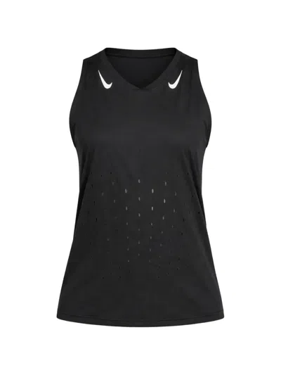 Nike Dri-fit Adv V-neck Logo-print Tank Top In Black
