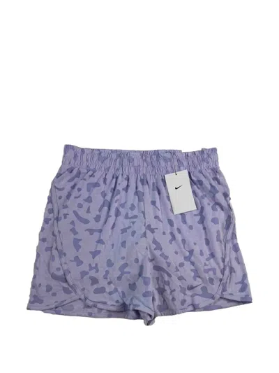 Nike Kids' Dri‑fit Breezy High-waisted Printed Shorts In Purple