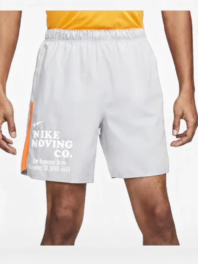 Nike Dri-fit Challenger Elasticated-waistband Shorts In Gray