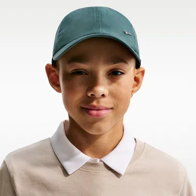 Nike Dri-fit Club Kids' Unstructured Metal Swoosh Cap In Green