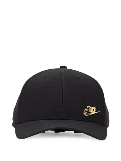 Nike Dri-fit Club Metal-logo Cap In Black