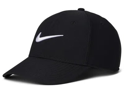Nike Dri-fit Club Structured Swoosh Cap Baseball Caps Black/white: Lg/xl In Blue