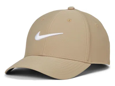 Nike Dri-fit Club Structured Swoosh Cap Baseball Caps Khaki/white: Md/lg In Brown