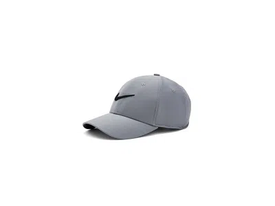 Nike Dri-fit Club Structured Swoosh Cap Baseball Caps Smoke Grey/black: Lg/xl In Gray