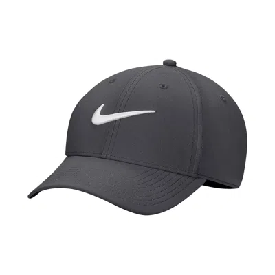 Pre-owned Nike Dri-fit Club Structured Swoosh Cap 'dark Smoke Grey/white' | Black | Men's Size L/xl