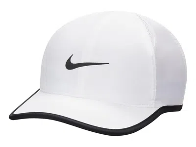 Nike Dri-fit Club Unstructured Featherlight Cap (little Kid/big Kid) Baseball Caps White/black/black: One