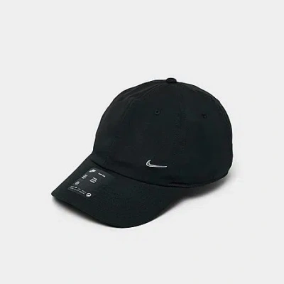Nike Dri-fit Club Unstructured Metal Swoosh Strapback Hat In Purple