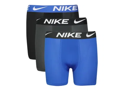 Nike Drifit Essential Micro Kids' Boxer Brief 3 Pack In Blue/black/grey