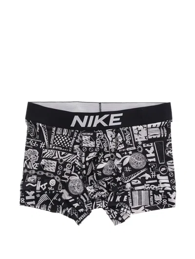 Nike Dri-fit Essential Micro Logo-print Boxers In Black