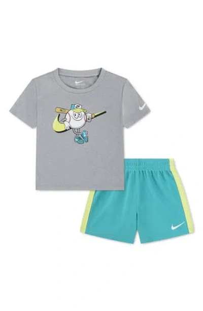 Nike Babies'  Dri-fit Graphic T-shirt & Shorts In Green