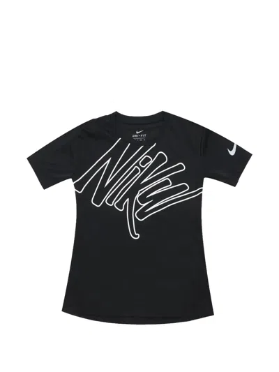 Nike Kids' Dri-fit Graphic-print T-shirt In Black