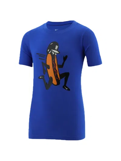 Nike Kids' Dri-fit Graphic-print T-shirt In Blue