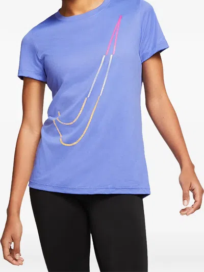 Nike Dri-fit Legend Icon Clash Swoosh T-shirt In Blue