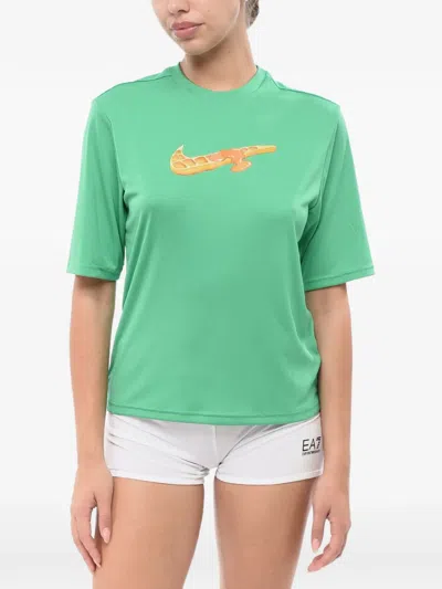 Nike Dri-fit Logo-print T-shirt In Green