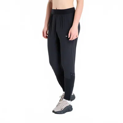 Nike Dri-fit Mid-rise Running Pant In Black/black/reflective Silver