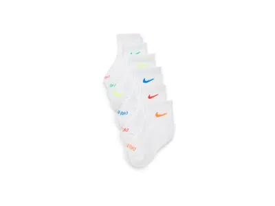 Nike Dri-fit Performance 6-pack Basic Ankle Socks (little Kid) Boys Shoes Multicolor: 4-5 Little Kid