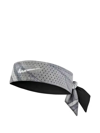 Nike Dri-fit Reversible Printed Head Tie In Gray