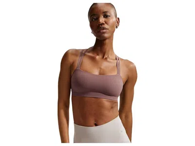 Nike Dri-fit Zenvy Strappy Light Support Padded Sports Bra In Brown