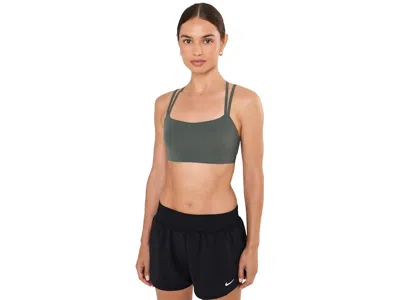 Nike Dri-fit Zenvy Strappy Light Support Padded Sports Bra Women's Bra Camo Green/white: Lg (us 12-14), P