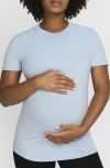 Nike Women's (m) One Dri-fit Slim-fit Short-sleeve Top (maternity) In Light Armory Blue
