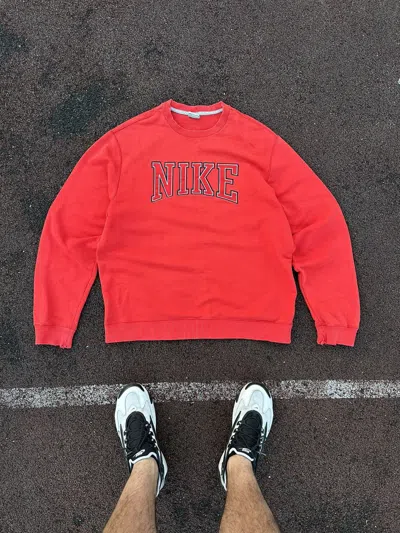 Pre-owned Nike Drill Y2k Vintage Sweatshirt In Red