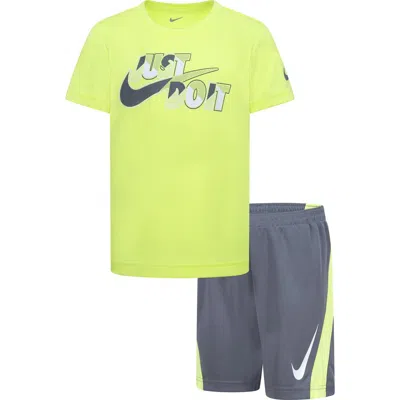 Nike Drop Dri-fit Tee & Shorts Set In Smoke Grey