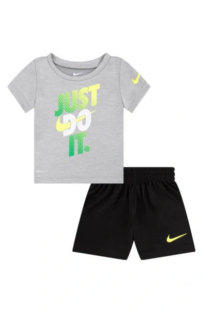 Nike Babies'  Dropset Dri-fit T-shirt & Shorts Set In Black